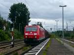 185 197-1 durchfährt mit einem gemischten Güterzug aus Richtung Saalfeld kommend den Bahnhof Göschwitz auf Gleis 2 in Richtung Naumburg. (14.09.2010)